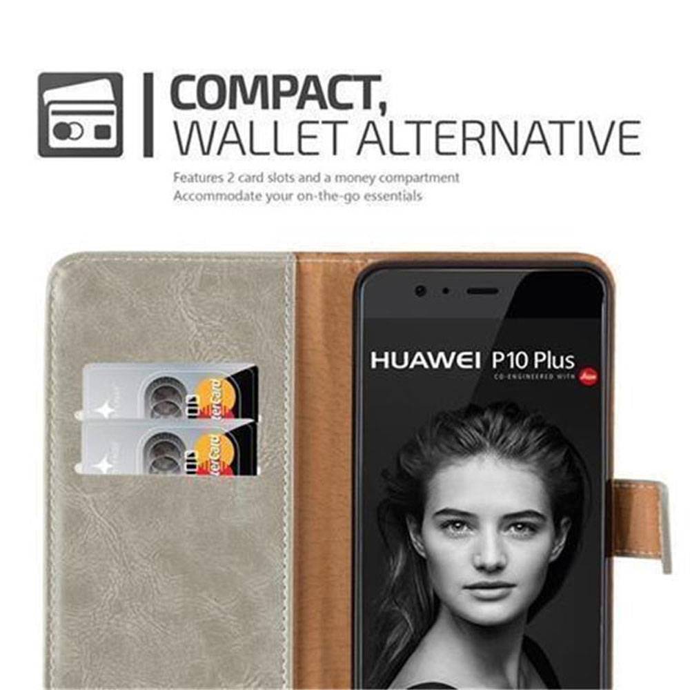 Cadorabo Hülle für Huawei P10 PLUS Schutzhülle in Braun Handyhülle Book Tasche Case Etui Luxury