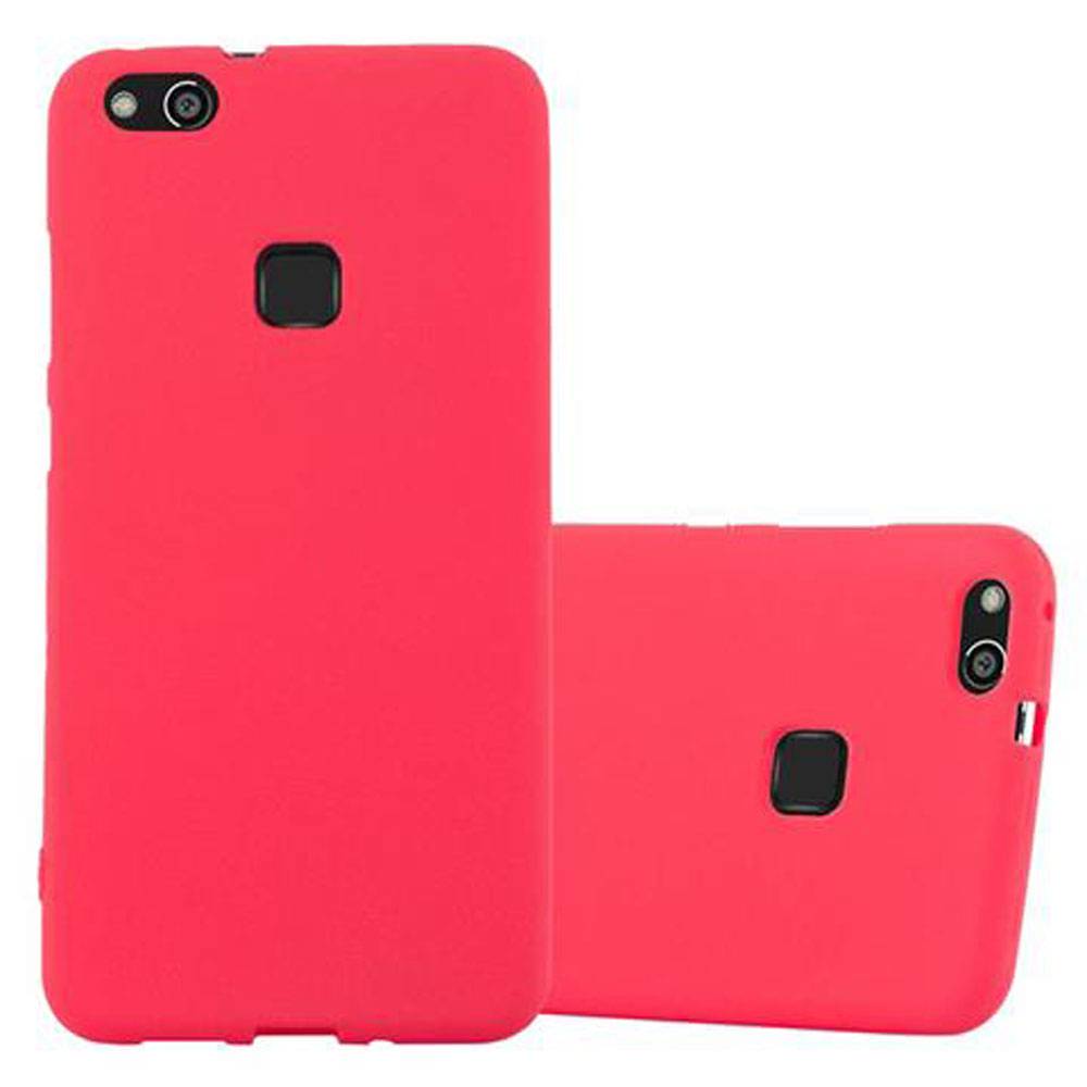Cadorabo Schutzhülle für Huawei P10 LITE Hülle in Rot Handyhülle TPU Etui Cover Case