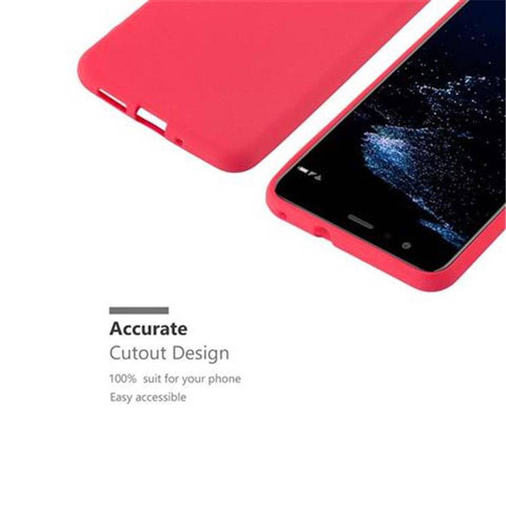 Cadorabo Schutzhülle für Huawei P10 LITE Hülle in Rot Handyhülle TPU Etui Cover Case