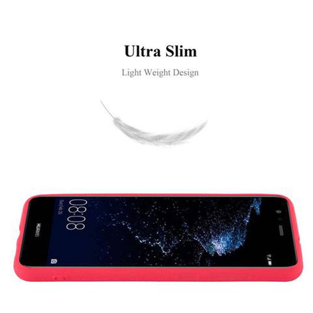 Cadorabo Schutzhülle für Huawei P10 LITE Hülle in Rot Handyhülle TPU Etui Cover Case