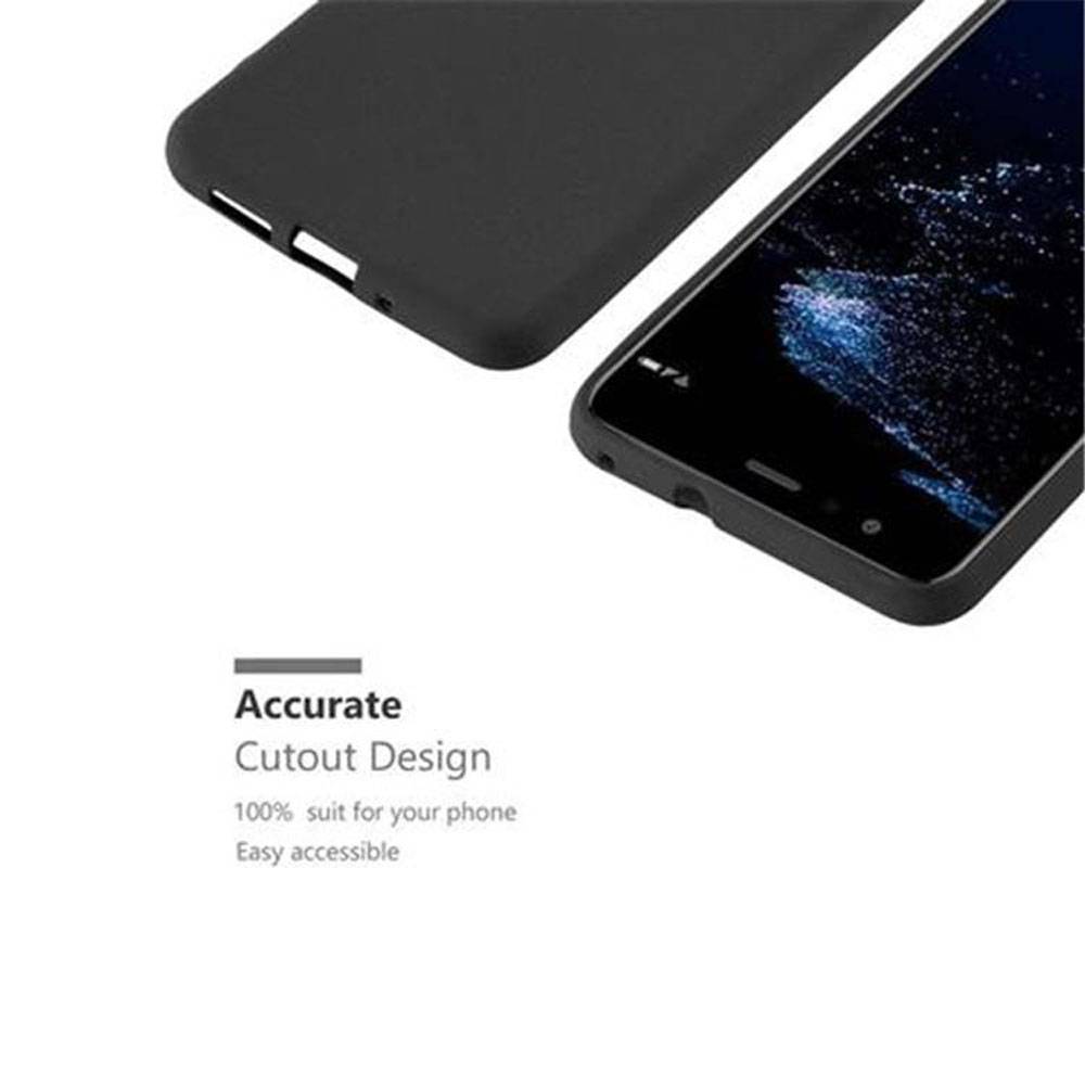 Cadorabo Schutzhülle für Huawei P10 LITE Hülle in Schwarz Handyhülle TPU Etui Cover Case