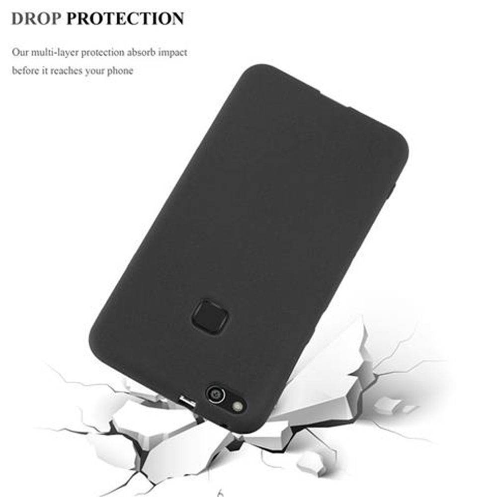 Cadorabo Schutzhülle für Huawei P10 LITE Hülle in Schwarz Handyhülle TPU Etui Cover Case