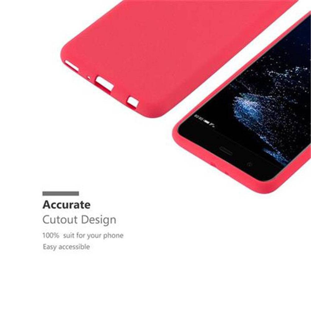 Cadorabo Schutzhülle für Huawei P10 PLUS Hülle in Rot Handyhülle TPU Etui Cover Case