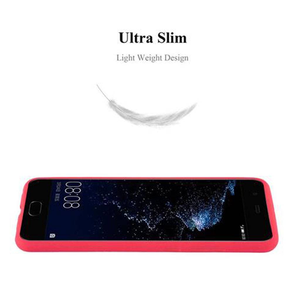Cadorabo Schutzhülle für Huawei P10 PLUS Hülle in Rot Handyhülle TPU Etui Cover Case