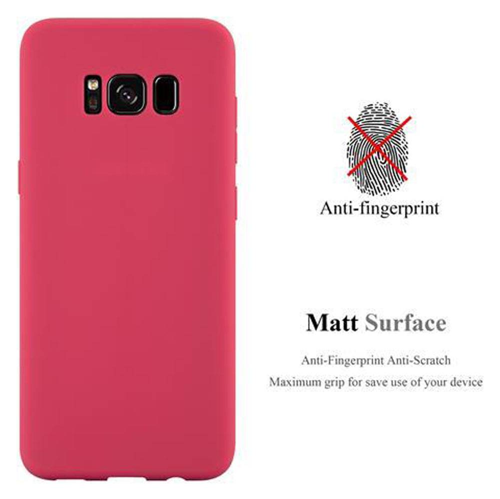Cadorabo Hülle für Samsung Galaxy S8 Schutzhülle in Rot Handyhülle TPU Silikon Etui Case Cover
