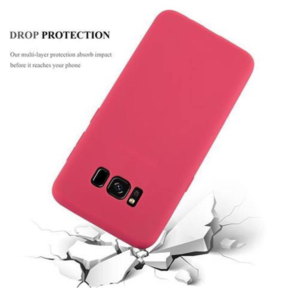 Cadorabo Hülle für Samsung Galaxy S8 Schutzhülle in Rot Handyhülle TPU Silikon Etui Case Cover