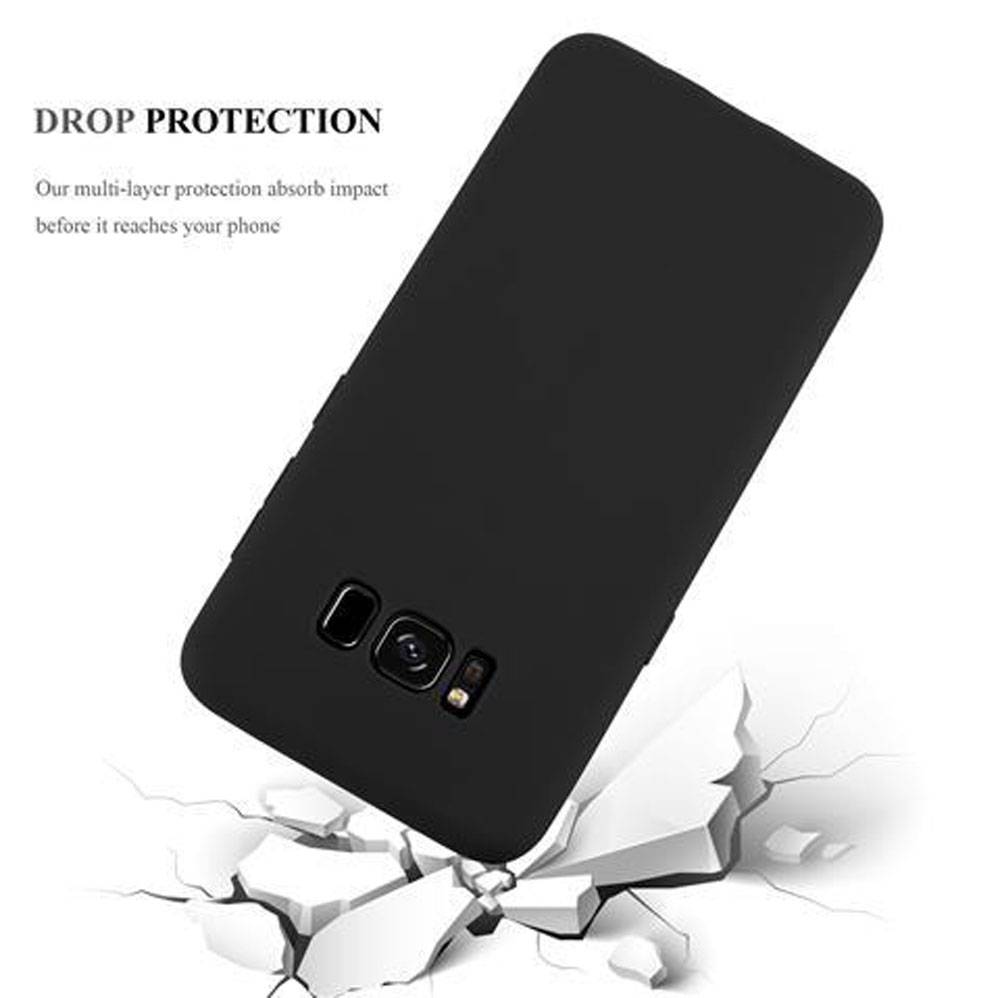 Cadorabo Hülle für Samsung Galaxy S8 PLUS Schutzhülle in Schwarz Handyhülle TPU Silikon Etui Case Cover