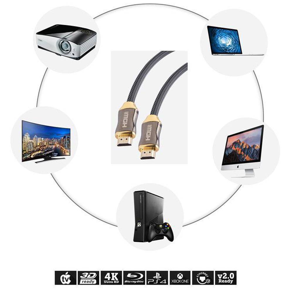 Cadorabo 3 m HQ Steckerkabel mit kompatiblen HDMI-Anschluss