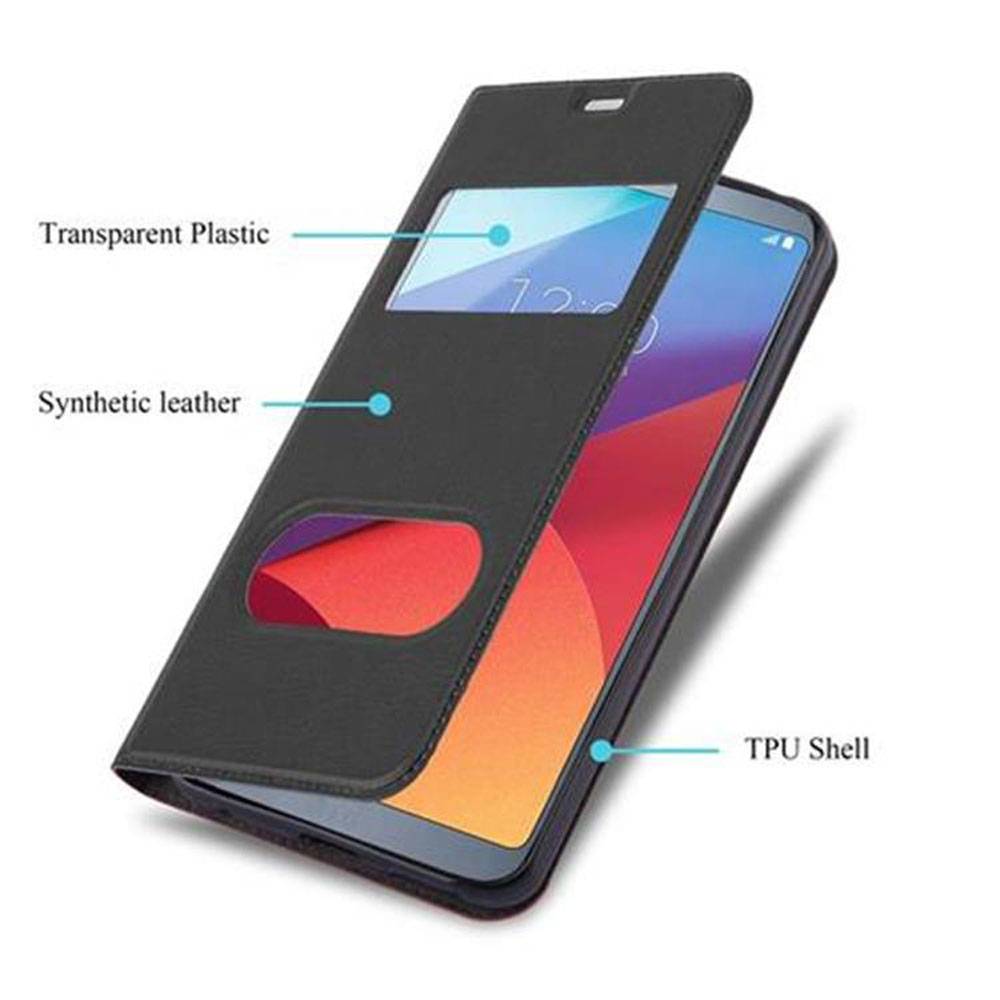 Cadorabo Schutzhülle für LG G6 Hülle in Schwarz Handyhülle Book Case Cover Etui