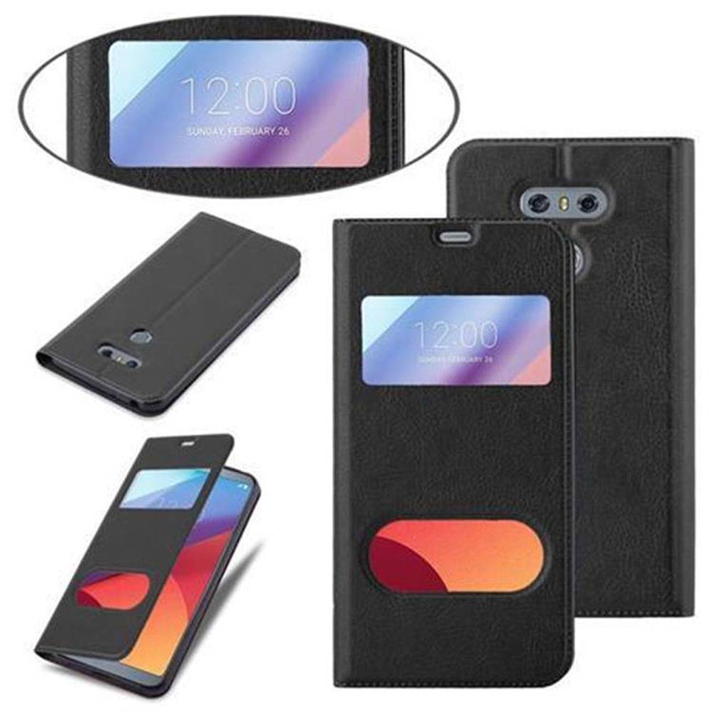 Cadorabo Schutzhülle für LG G6 Hülle in Schwarz Handyhülle Book Case Cover Etui