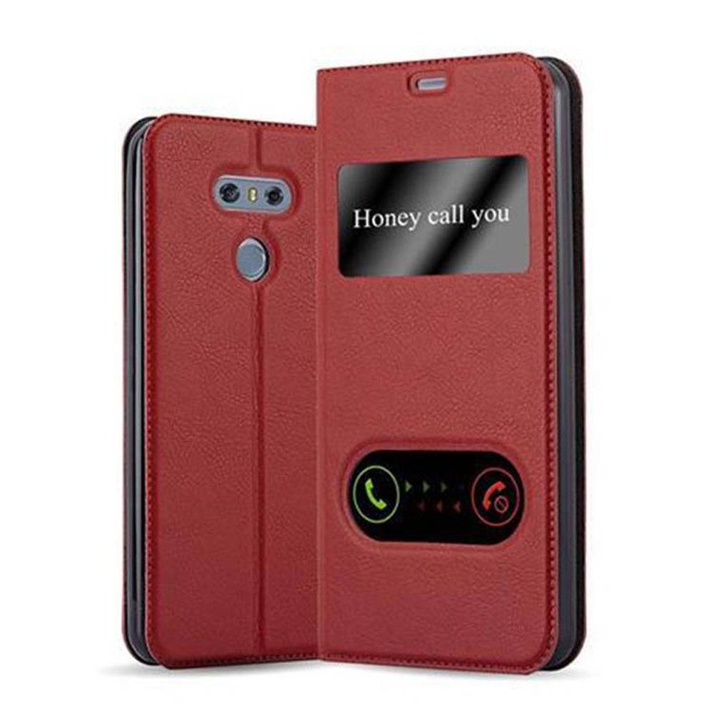 Cadorabo Schutzhülle für LG G6 Hülle in Rot Handyhülle Book Case Cover Etui