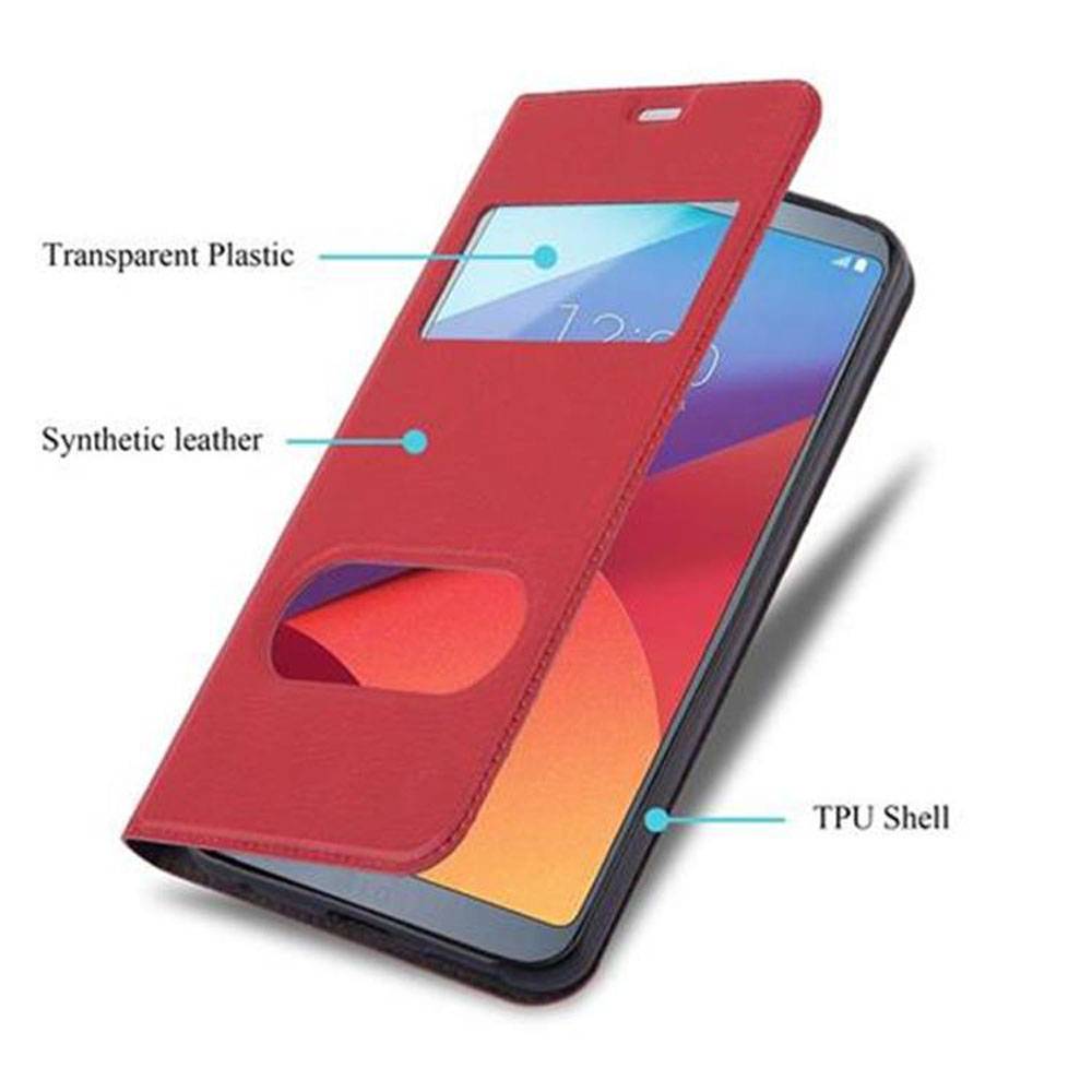 Cadorabo Schutzhülle für LG G6 Hülle in Rot Handyhülle Book Case Cover Etui