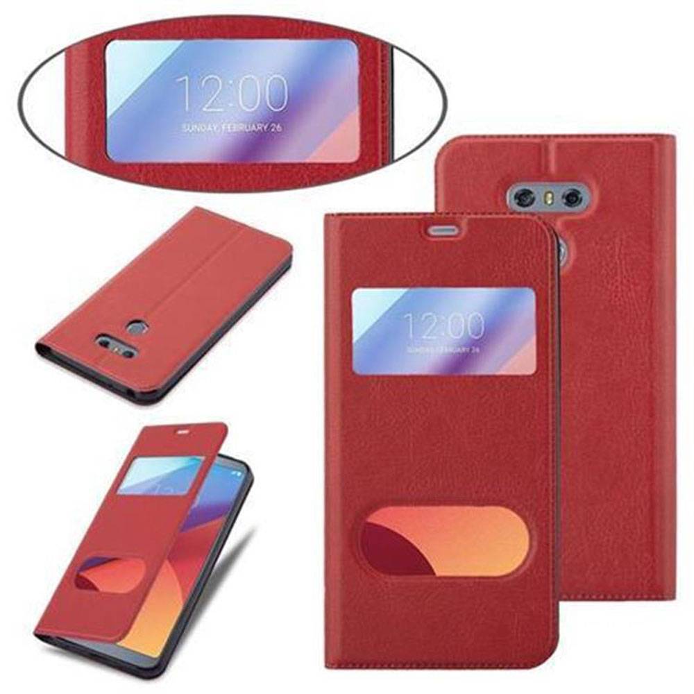Cadorabo Schutzhülle für LG G6 Hülle in Rot Handyhülle Book Case Cover Etui