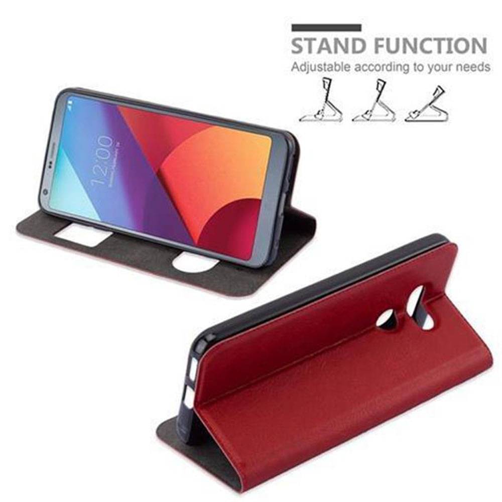 Cadorabo Schutzhülle für LG G6 Hülle in Rot Handyhülle Book Case Cover Etui