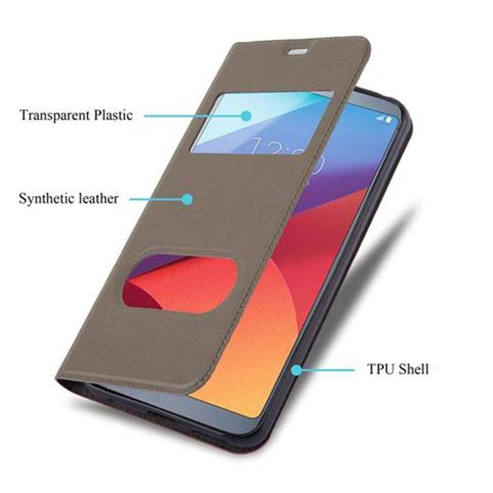 Cadorabo Schutzhülle für LG G6 Hülle in Braun Handyhülle Book Case Cover Etui