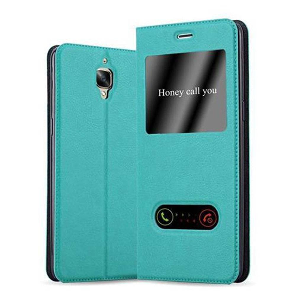 Cadorabo Schutzhülle für OnePlus 3 / 3T Hülle in Türkis Handyhülle Book Case Cover Etui