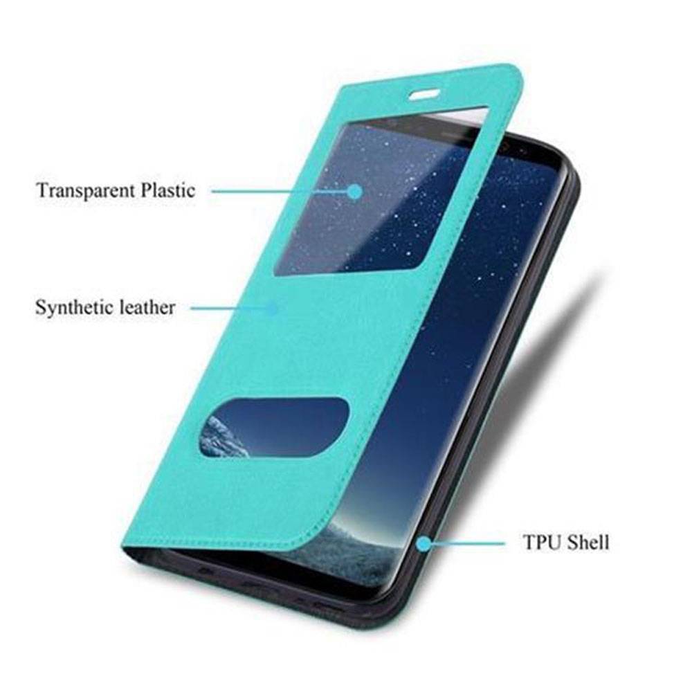 Cadorabo Schutzhülle für Samsung Galaxy S8 Hülle in Türkis Handyhülle Book Case Cover Etui