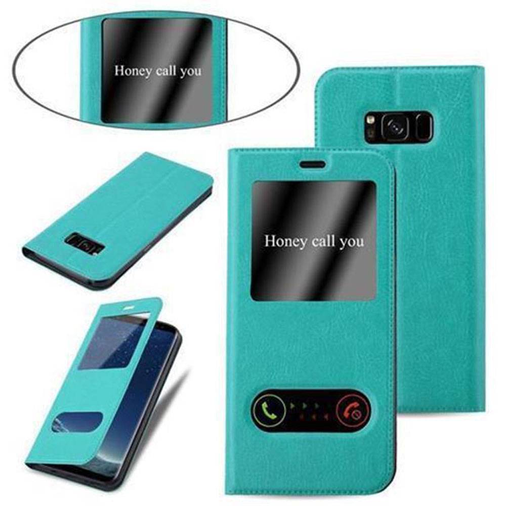 Cadorabo Schutzhülle für Samsung Galaxy S8 Hülle in Türkis Handyhülle Book Case Cover Etui