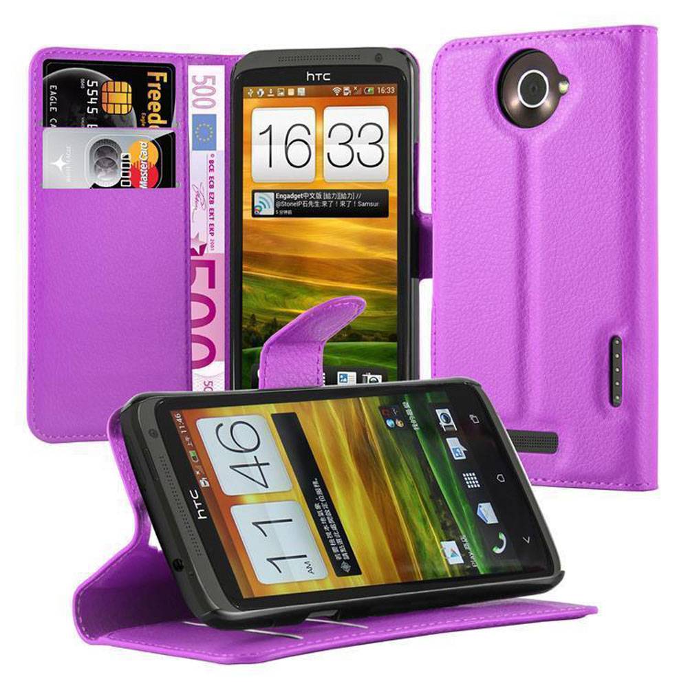 Cadorabo Hülle für HTC ONE X / X+ Schutz Hülle in Lila Handyhülle Etui Case Cover Magnetverschluss