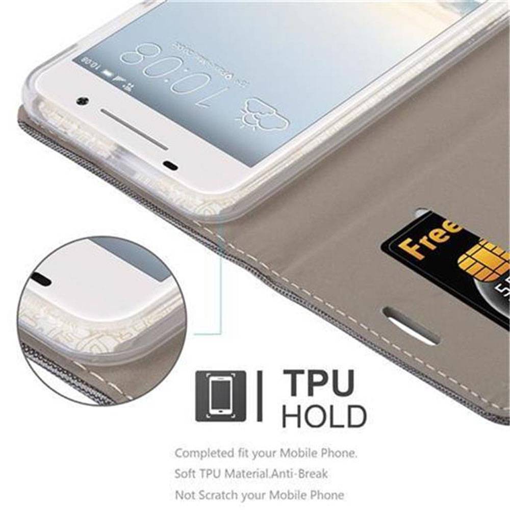 Cadorabo Hülle für HTC ONE A9 Schutzhülle in Grau Handy Hülle Etui Book Case Cover