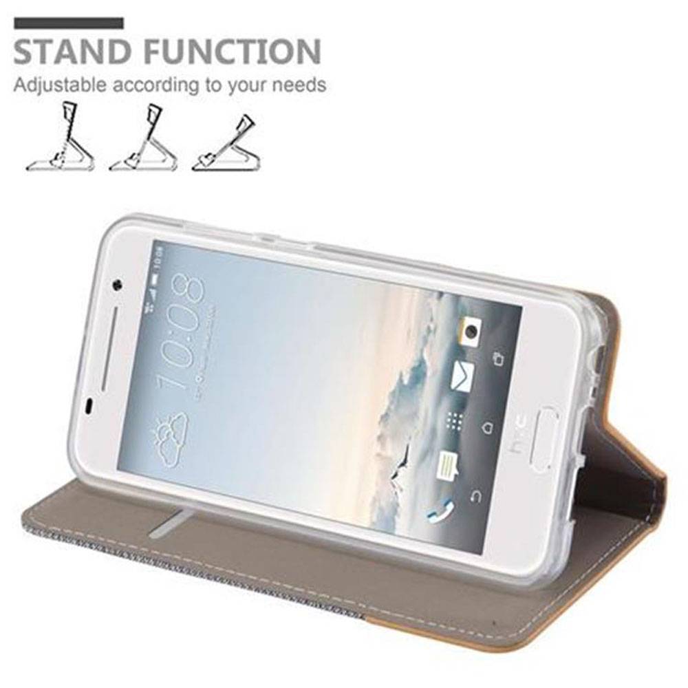 Cadorabo Hülle für HTC ONE A9 Schutzhülle in Grau Handy Hülle Etui Book Case Cover