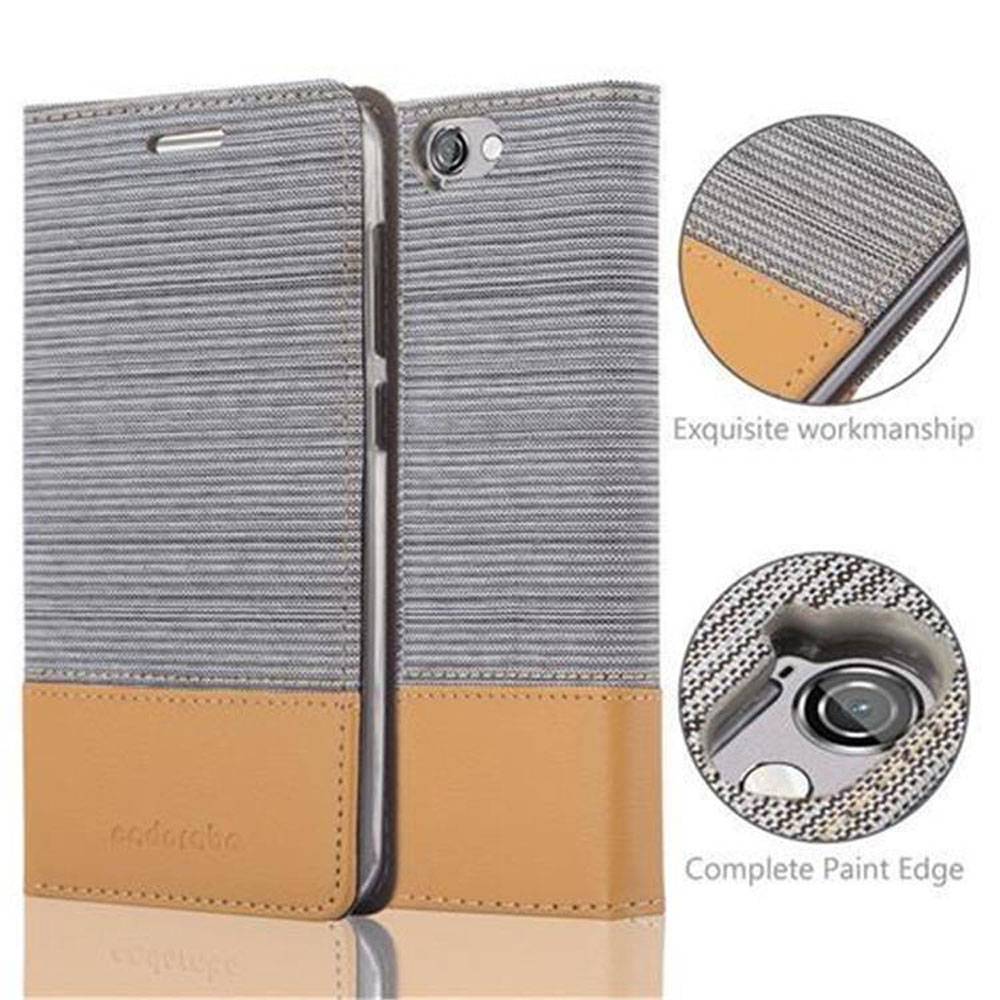Cadorabo Hülle für HTC ONE A9 Schutzhülle in Grau Handy Hülle Etui Book Case Cover