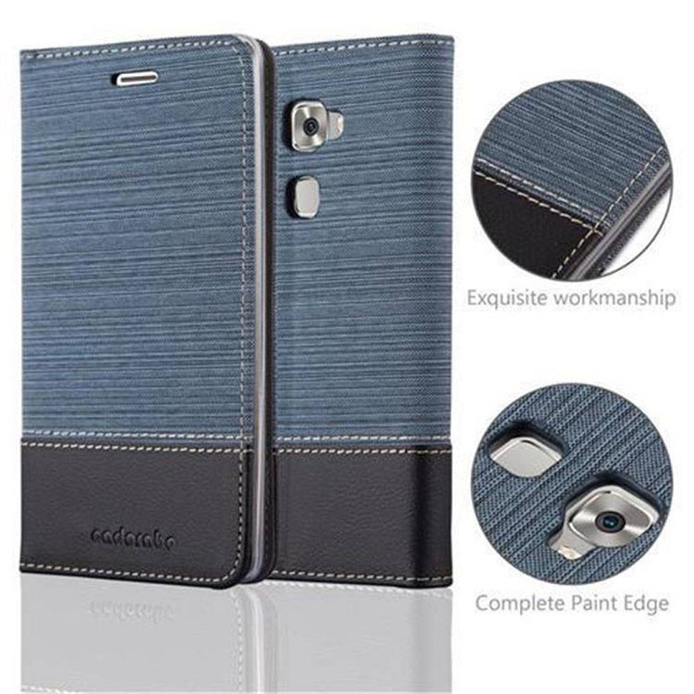 Cadorabo Hülle für Huawei MATE S Schutzhülle in Blau Handy Hülle Etui Book Case Cover