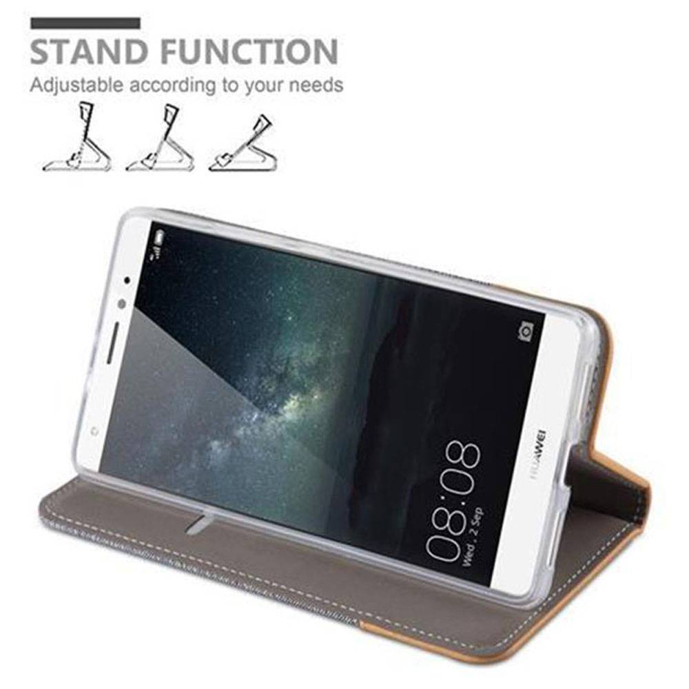 Cadorabo Hülle für Huawei MATE S Schutzhülle in Grau Handy Hülle Etui Book Case Cover