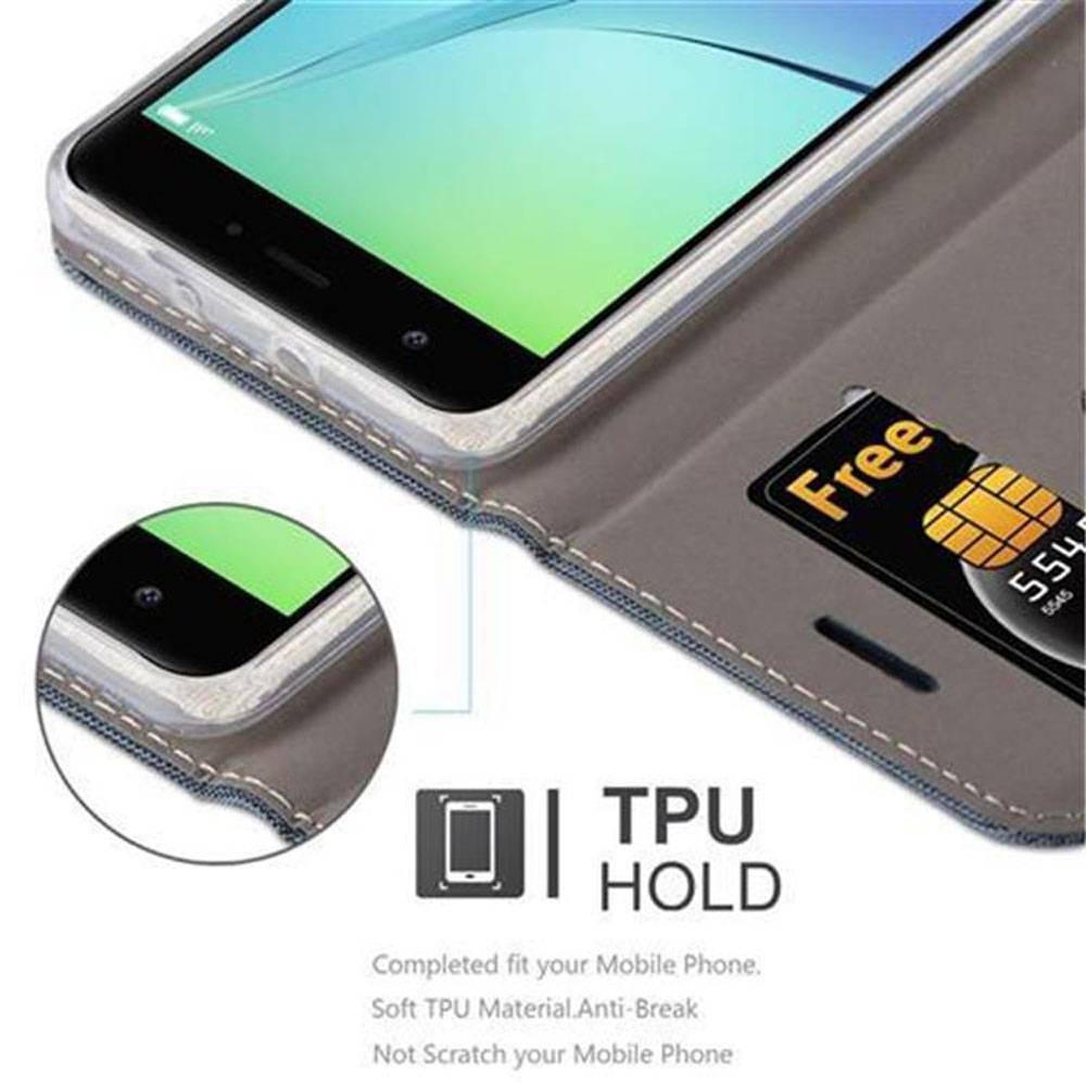 Cadorabo Hülle für Huawei NOVA Schutzhülle in Blau Handy Hülle Etui Book Case Cover