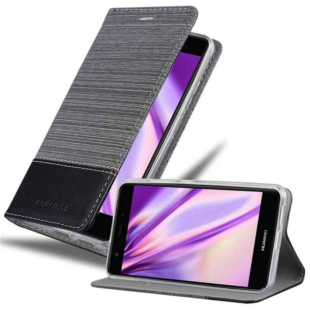 Cadorabo Hülle für Huawei NOVA Schutzhülle in Grau Handy Hülle Etui Book Case Cover