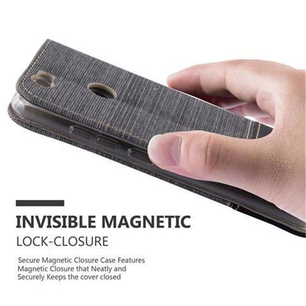 Cadorabo Hülle für Huawei NOVA Schutzhülle in Grau Handy Hülle Etui Book Case Cover