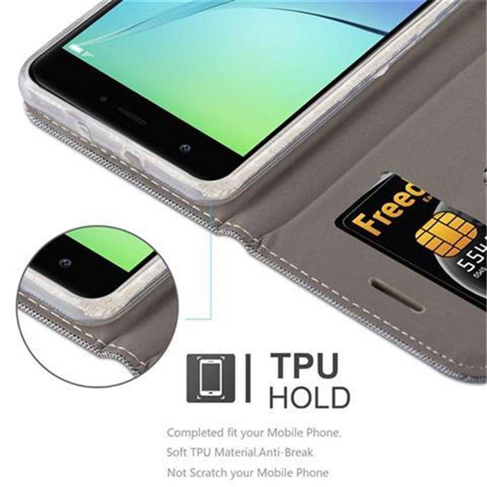 Cadorabo Hülle für Huawei NOVA Schutzhülle in Grau Handy Hülle Etui Book Case Cover
