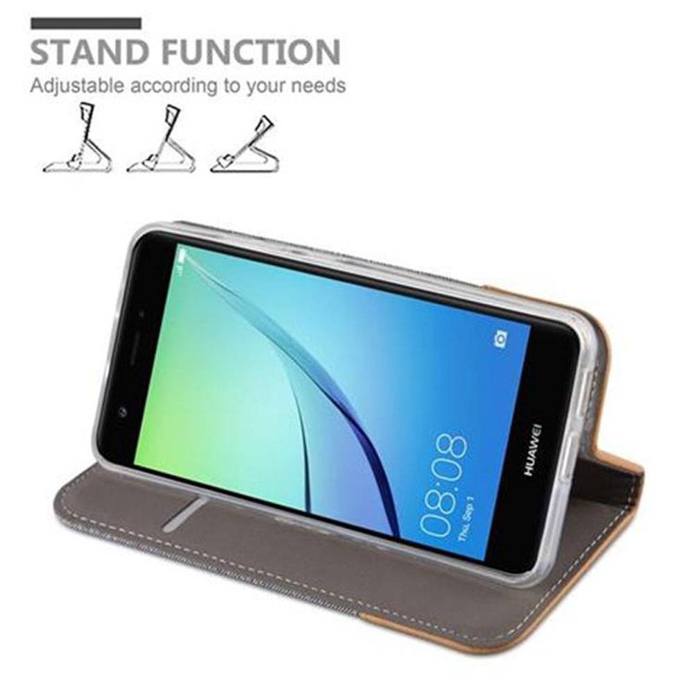Cadorabo Hülle für Huawei NOVA Schutzhülle in Grau Handy Hülle Etui Book Case Cover