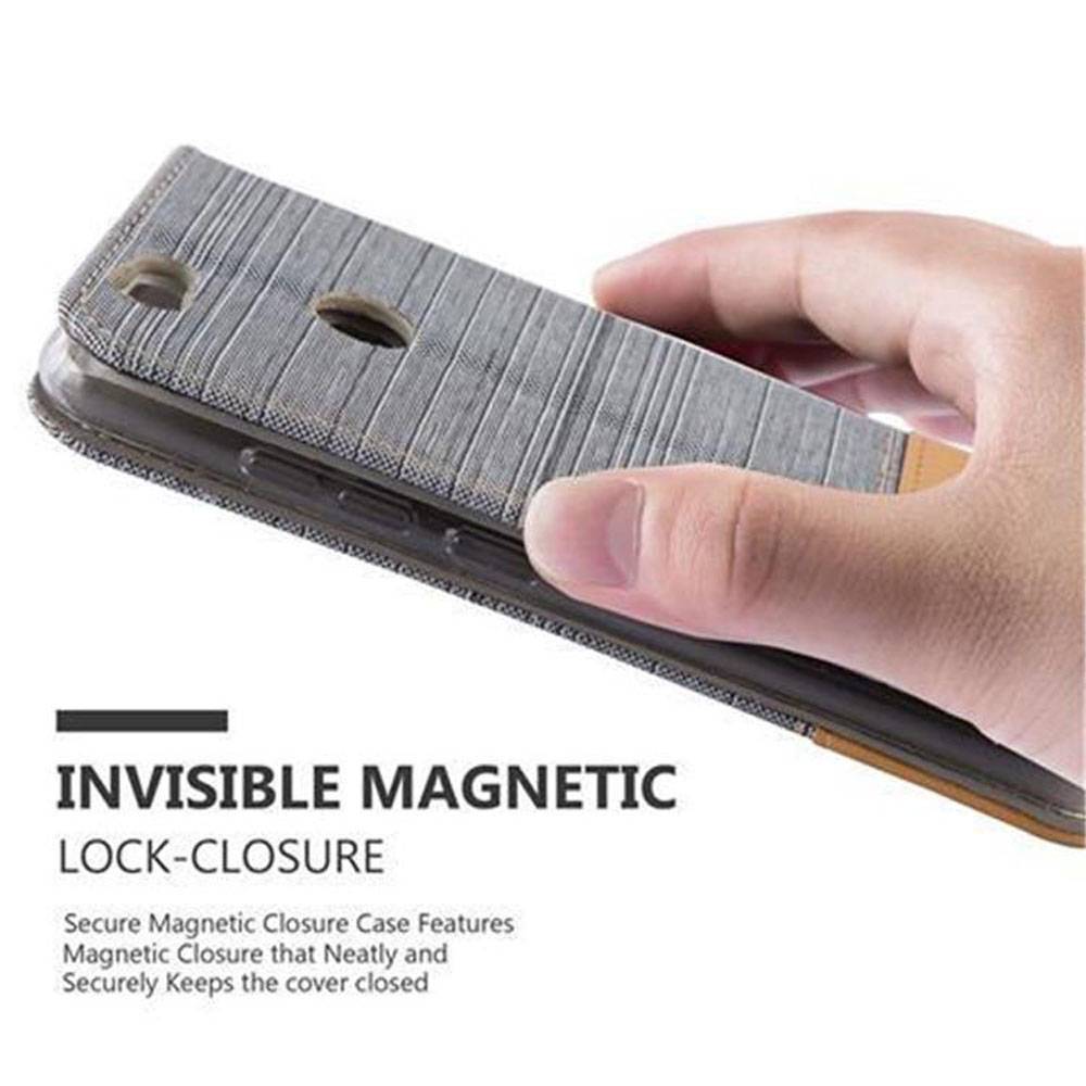 Cadorabo Hülle für Huawei NOVA Schutzhülle in Grau Handy Hülle Etui Book Case Cover