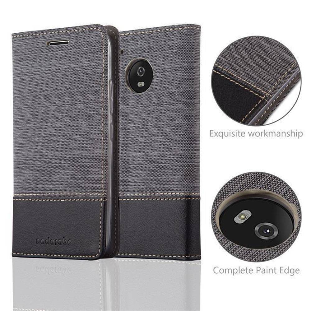 Cadorabo Hülle für Motorola MOTO G5 PLUS Schutzhülle in Grau Handy Hülle Etui Book Case Cover