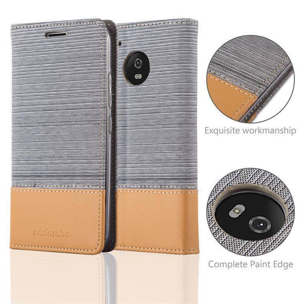 Cadorabo Hülle für Motorola MOTO G5 PLUS Schutzhülle in Grau Handy Hülle Etui Book Case Cover