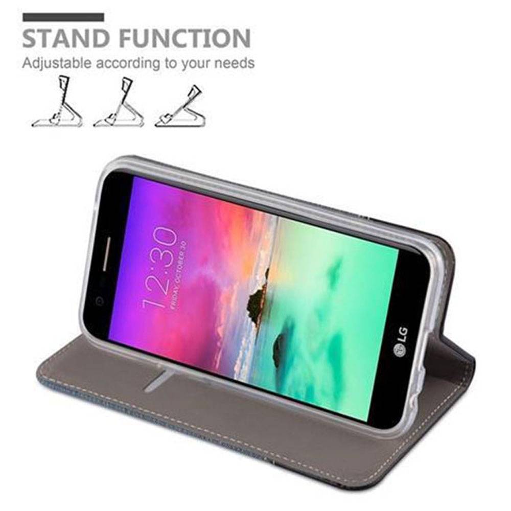 Cadorabo Hülle für LG K10 2017 Schutzhülle in Blau Handy Hülle Etui Book Case Cover