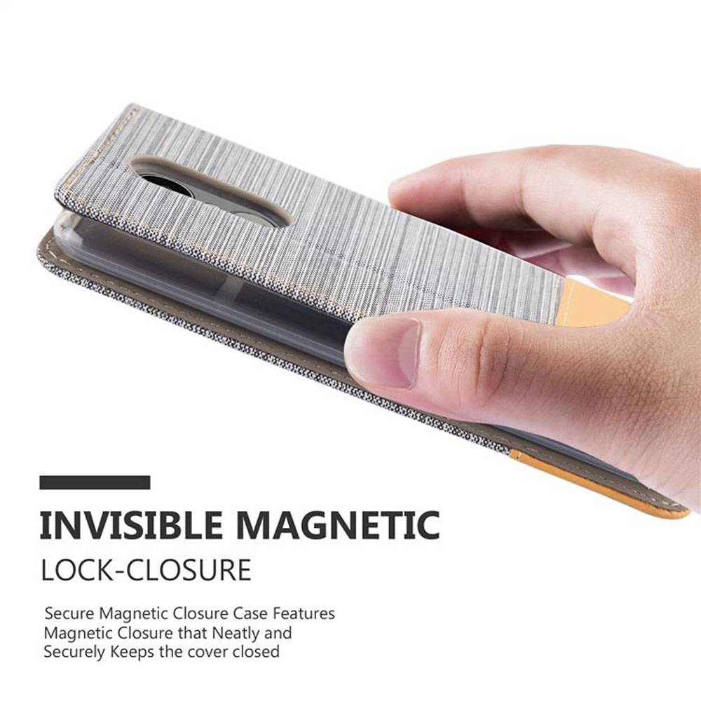 Cadorabo Hülle für LG K4 2017 Schutzhülle in Grau Handy Hülle Etui Book Case Cover