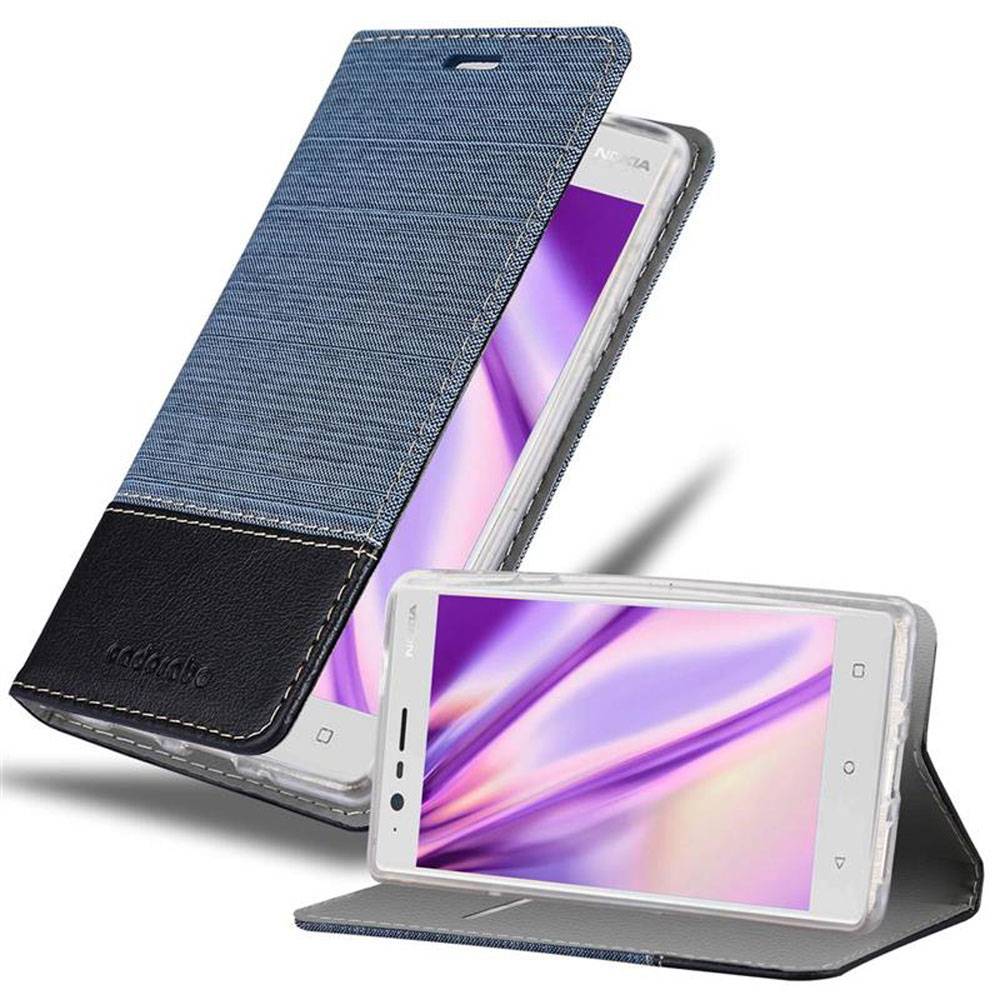 Cadorabo Hülle für Nokia 3 2017 Schutzhülle in Blau Handy Hülle Etui Book Case Cover