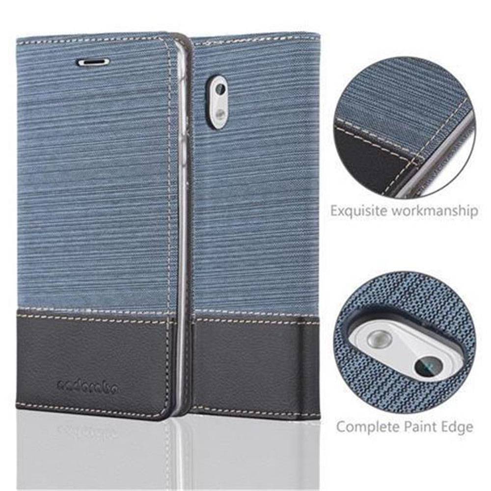 Cadorabo Hülle für Nokia 3 2017 Schutzhülle in Blau Handy Hülle Etui Book Case Cover