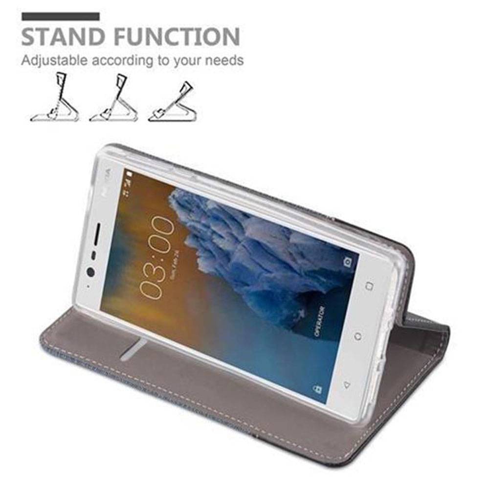 Cadorabo Hülle für Nokia 3 2017 Schutzhülle in Blau Handy Hülle Etui Book Case Cover
