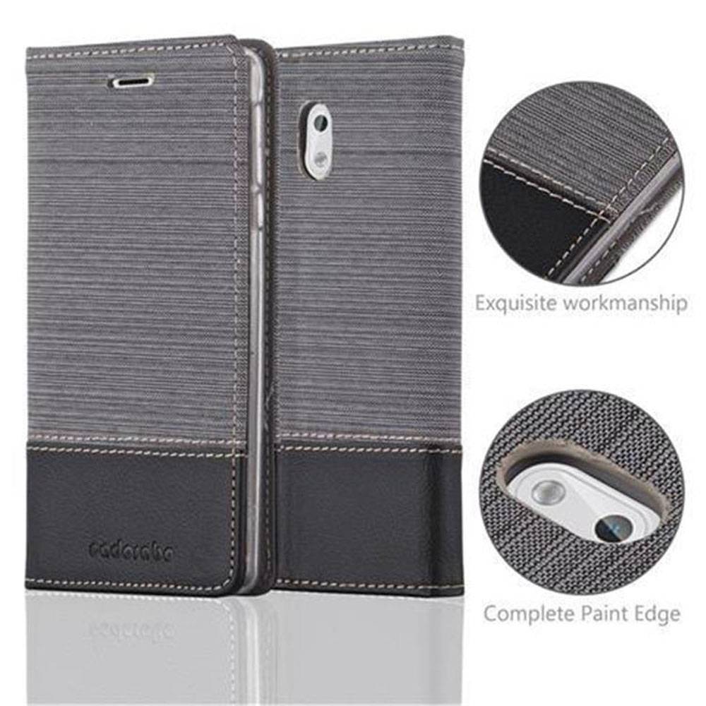 Cadorabo Hülle für Nokia 3 2017 Schutzhülle in Grau Handy Hülle Etui Book Case Cover
