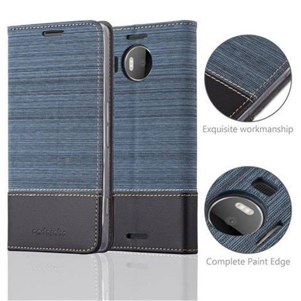 Cadorabo Hülle für Nokia Lumia 950 XL Schutzhülle in Blau Handy Hülle Etui Book Case Cover