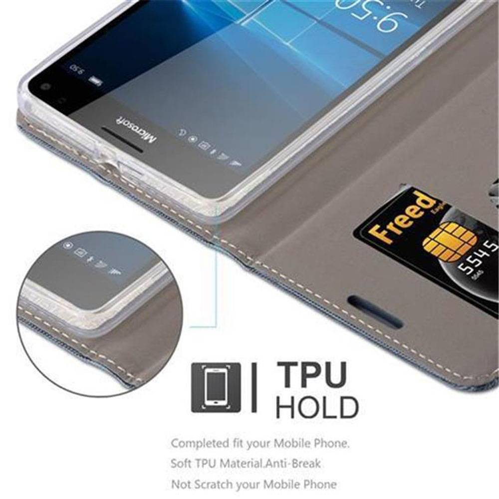 Cadorabo Hülle für Nokia Lumia 950 XL Schutzhülle in Blau Handy Hülle Etui Book Case Cover