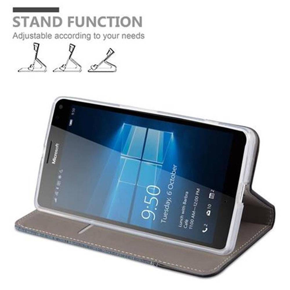 Cadorabo Hülle für Nokia Lumia 950 XL Schutzhülle in Blau Handy Hülle Etui Book Case Cover