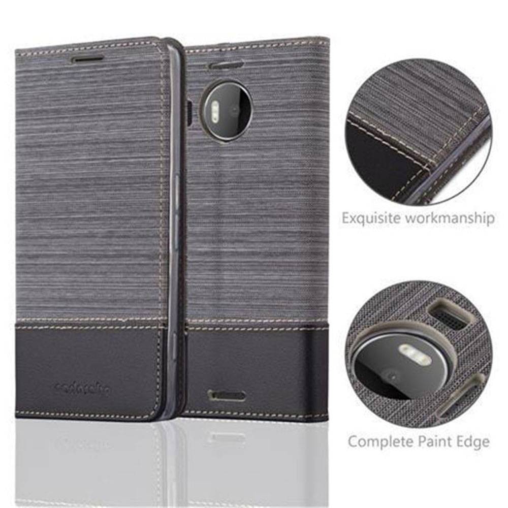 Cadorabo Hülle für Nokia Lumia 950 XL Schutzhülle in Grau Handy Hülle Etui Book Case Cover