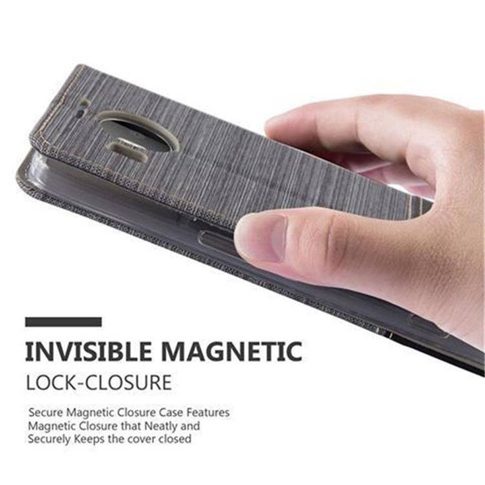 Cadorabo Hülle für Nokia Lumia 950 XL Schutzhülle in Grau Handy Hülle Etui Book Case Cover