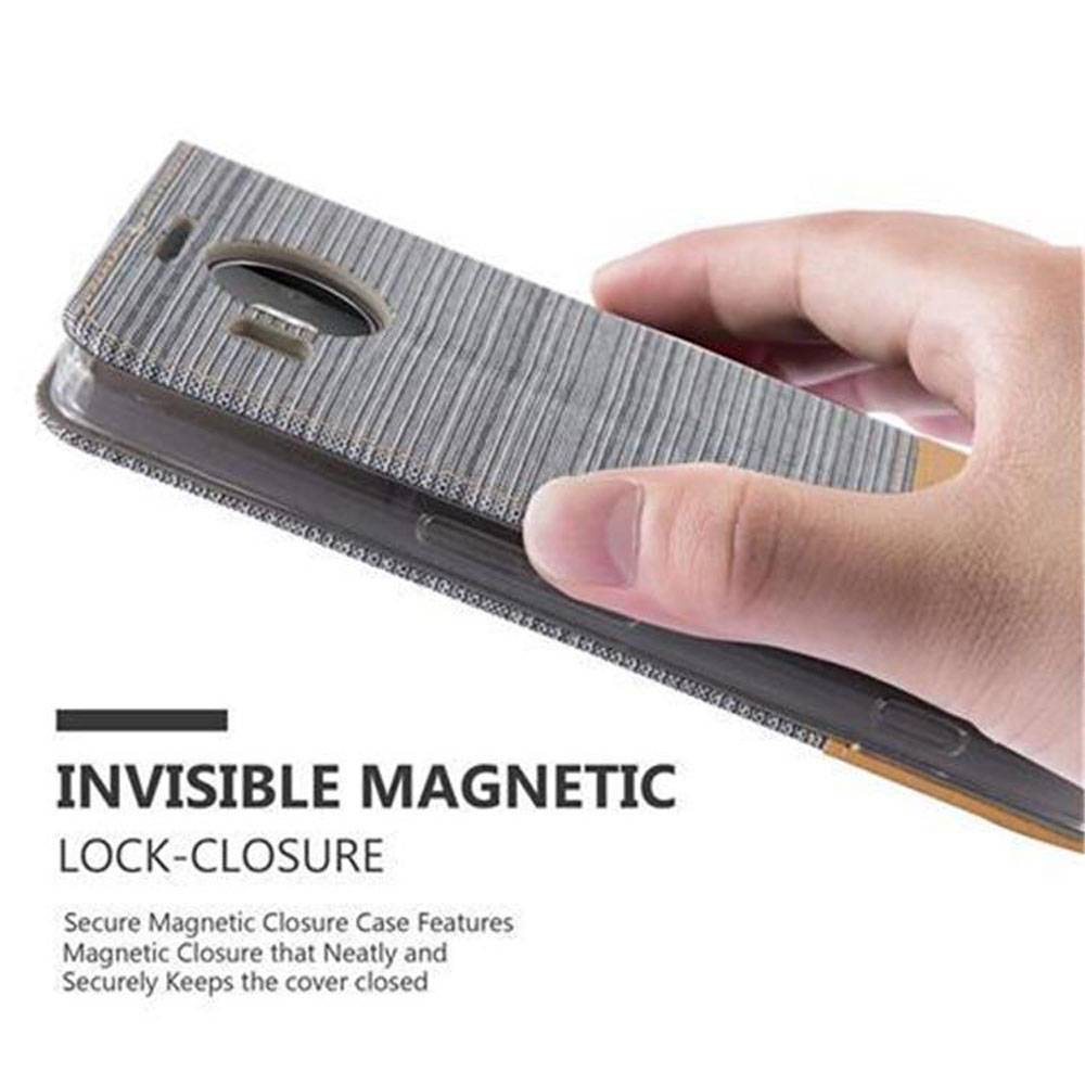 Cadorabo Hülle für Nokia Lumia 950 XL Schutzhülle in Grau Handy Hülle Etui Book Case Cover