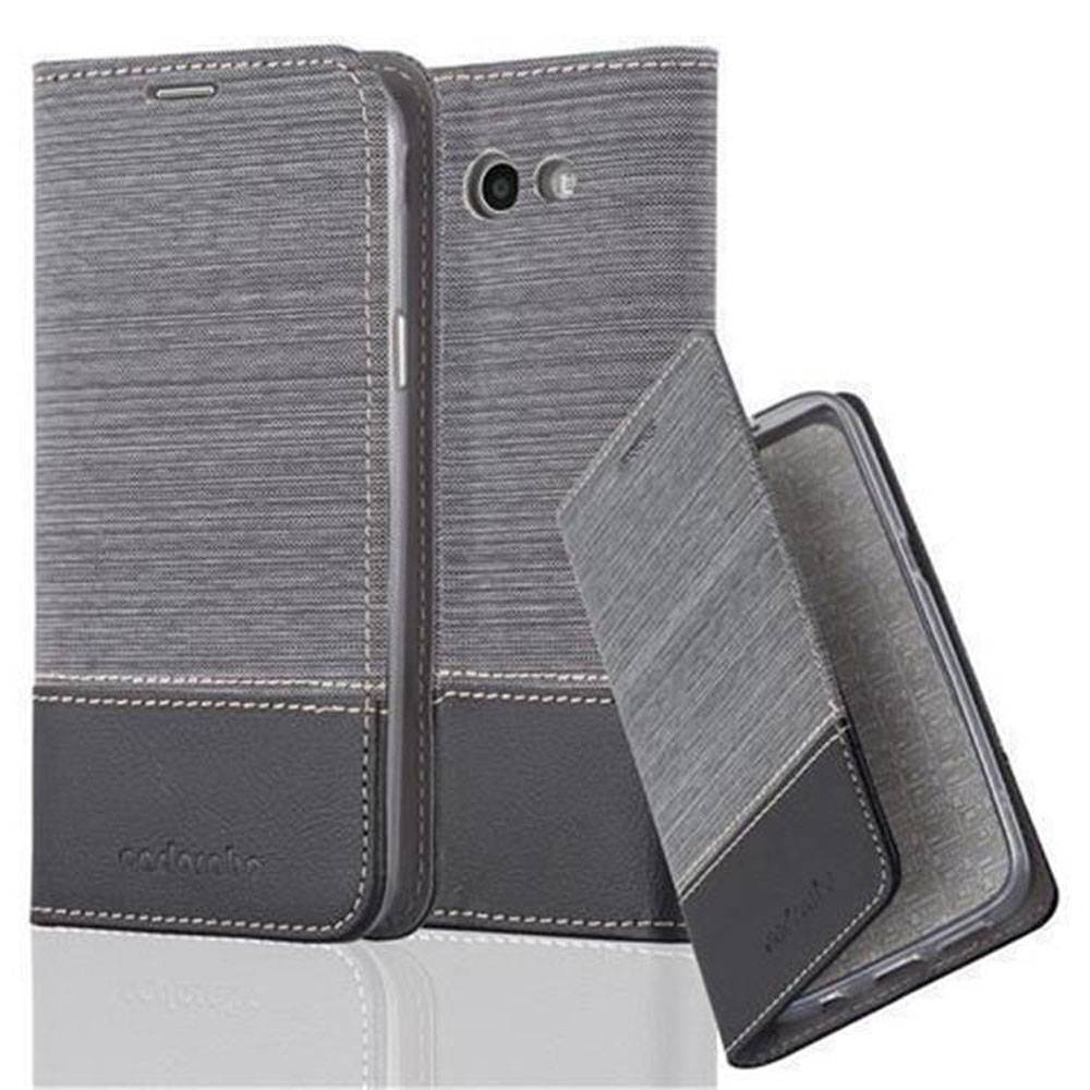 Cadorabo Hülle für Samsung Galaxy J7 2017 US Version Schutzhülle in Grau Handy Hülle Etui Book Case Cover