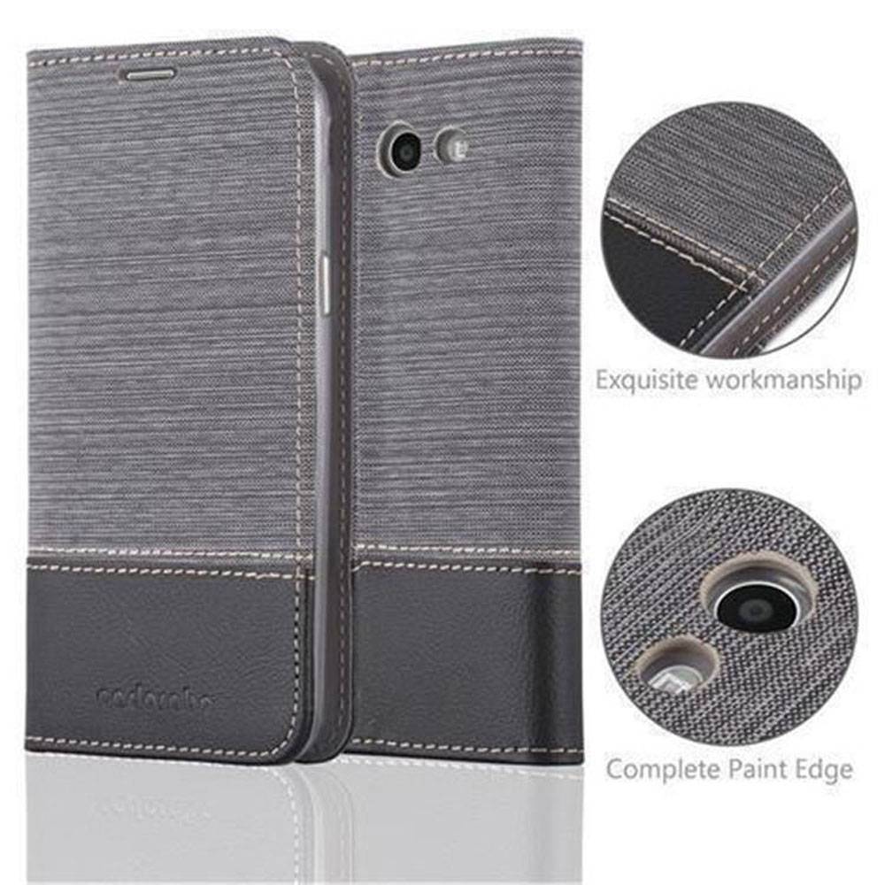 Cadorabo Hülle für Samsung Galaxy J7 2017 US Version Schutzhülle in Grau Handy Hülle Etui Book Case Cover